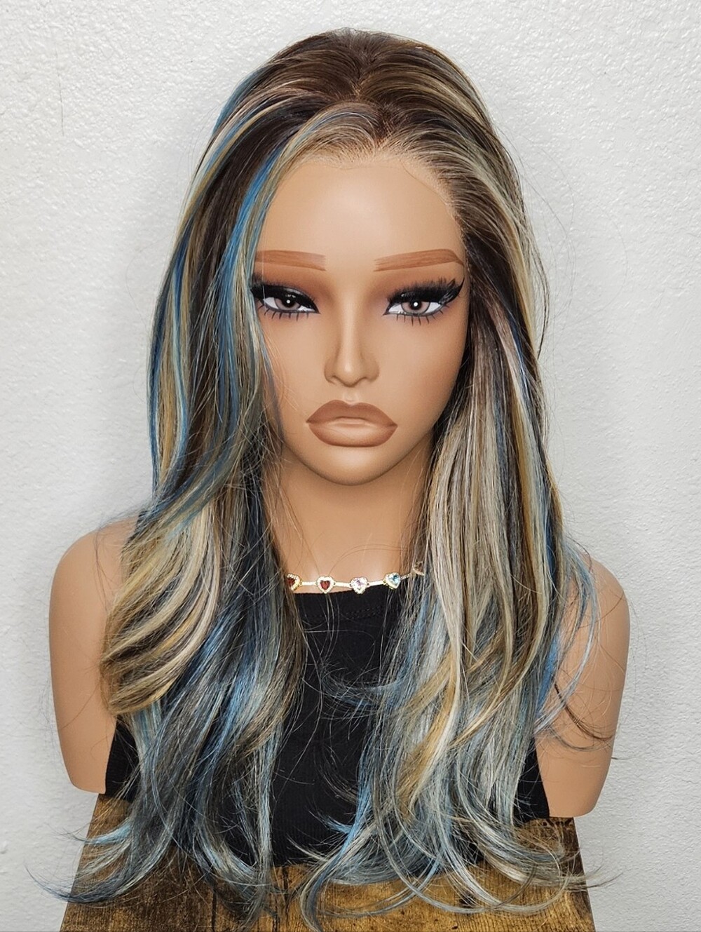 Skye by IMStyle 22” Blue Blonde Brunette 13x4 Lace Front Wig - Larger Cap